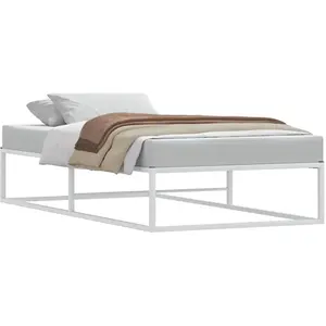 Cadre de lit sans matelas blanc 100x200 cm métal Vidaxl pas cher