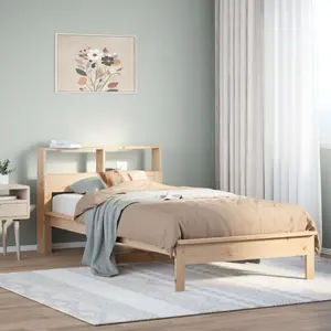 vidaXL Lit bibliothèque sans matelas 90x190 cm bois de pin massif pas cher