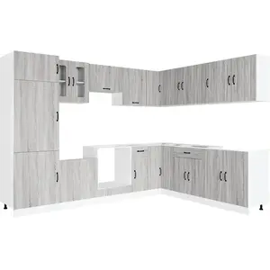 Comparateur de prix : vidaXL Ensemble d'armoires de cuisine 14 pcs Kalmar bois d'ingénierie