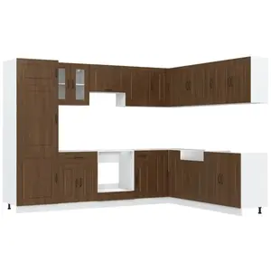 Comparateur de prix : vidaXL Ensemble d'armoires de cuisine 14 pcs Kalmar bois d'ingénierie