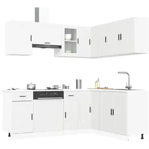 vidaXL Ensemble d'armoires cuisine 11pcs Porto blanc bois d'ingénierie