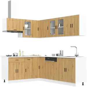 Comparateur de prix : Vidaxl - Ensemble D'Armoires De Cuisine 11 Pcs Porto Bois D'Ingénierie
