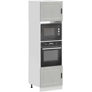 vidaXL Armoires de four 2 pcs Porto gris béton bois d'ingénierie pas cher