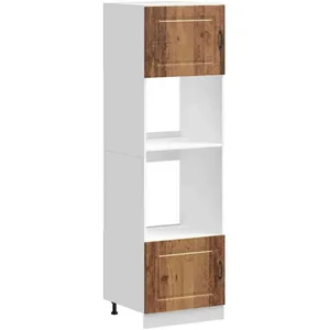 Comparateur de prix : vidaXL Armoires de four 2 pcs Lucca vieux bois bois d'ingénierie