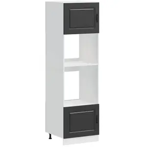 Comparateur de prix : vidaXL Armoires de four 2 pcs Lucca noir bois d'ingénierie