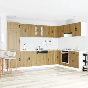 Comparateur de prix : vidaXL Armoire de cuisine Kalmar Chêne artisanal 80 x 46 x 81,5 cm