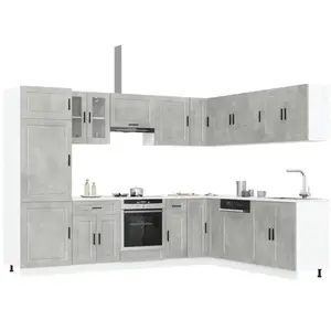 Comparateur de prix : vidaXL Ensemble d'armoires de cuisine 14 pcs Porto bois d'ingénierie