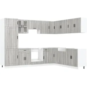Comparateur de prix : vidaXL Ensemble d'armoires de cuisine 14 pcs Porto bois d'ingénierie