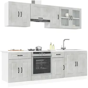 Comparateur de prix : vidaXL Ensemble d'armoires de cuisine 8 pcs Kalmar bois d'ingénierie