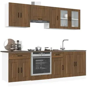 vidaXL Ensemble D Armoires De Cuisine 8 Pcs Kalmar Bois D Ingénierie pas cher