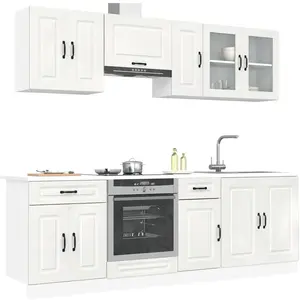 Vidaxl - Ensemble d'armoires de cuisine 8 pcs Kalmar blanc brillant