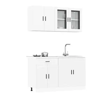 Comparateur de prix : vidaXL Vidaxl Ensemble D'armoires Cuisine 4pcs Kalmar Blanc Bois D'ing...