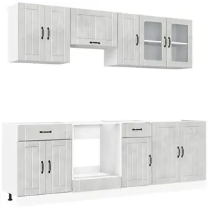 Comparateur de prix : vidaXL Ensemble d'armoires de cuisine 8 pcs Kalmar bois d'ingénierie