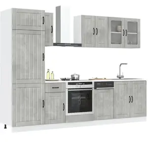 Comparateur de prix : vidaXL Ensemble d'armoires de cuisine 8 pcs Kalmar bois d'ingénierie