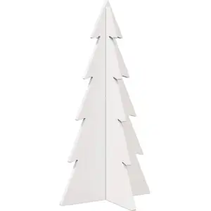 vidaXL Arbre de Noël en bois pour décoration blanc 59,5cm pin massif pas cher