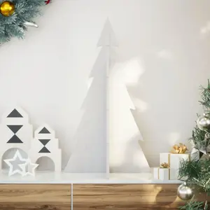 Comparateur de prix : vidaXL Arbre de Noël en bois pour décoration blanc 80 cm pin massif