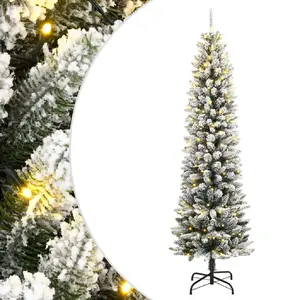 Comparateur de prix : vidaXL vidaXL Sapin de Noël artificiel 300 LED et neige floquée 180 cm
