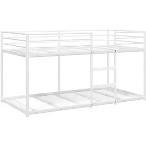 vidaXL VidaXL Lit superposé sans matelas blanc 90x200 cm acier pas cher