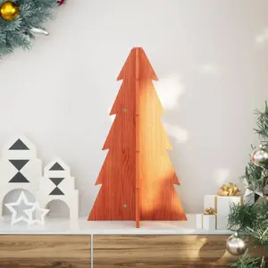 Vidaxl - Arbre de Noël en bois pour décoration 69,5cm bois de pin massif pas cher