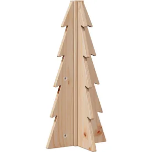 vidaXL Arbre de Noël en bois pour décoration 49 cm bois massif de pin pas cher