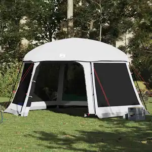 Comparateur de prix : vidaXL Tente piscine toit amovible parois maille gris 512x458 cm