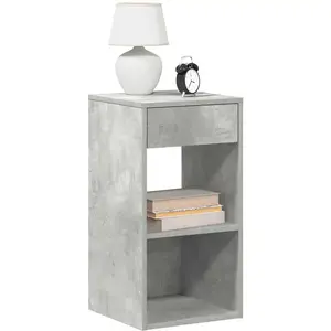 Vidaxl - Tables de chevet avec tiroir 2 pcs gris béton 35x34x66,5 cm pas cher