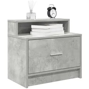 Comparateur de prix : Vidaxl - Table de chevet avec tiroir gris béton 51x31x47 cm