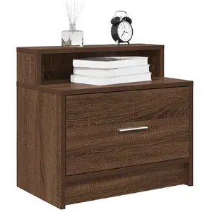 Vidaxl - Table de chevet avec tiroir chêne marron 51x31x47 cm pas cher