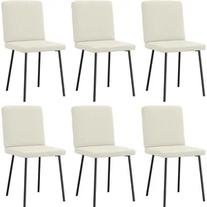 vidaXL Chaises à manger lot de 6 crème velours pas cher