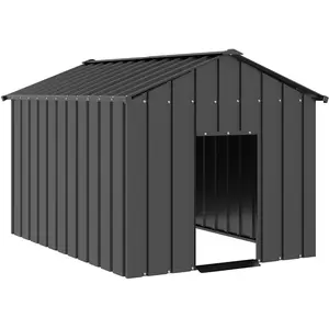 Comparateur de prix : vidaXL Niche pour chien avec toit noir 113x153x101 cm acier galvanisé