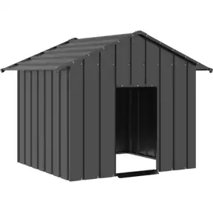vidaXL Niche pour chien avec toit noir 131x101x102 cm acier galvanisé