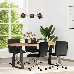 vidaXL Chaises à manger lot de 4 noir similicuir pas cher