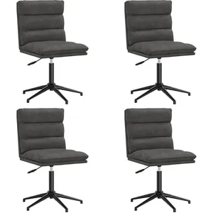 vidaXL Chaises à Manger Lot de 4 Noir Similicuir pas cher