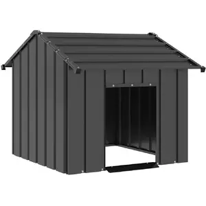 Comparateur de prix : vidaXL Niche pour chien avec toit noir 85x107x81 cm acier galvanisé