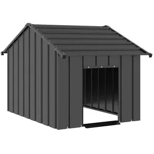 Comparateur de prix : vidaXL Niche pour chien avec toit noir 83x130x85 cm acier galvanisé