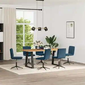 Vidaxl chaises à manger lot de 6 bleu velours pas cher