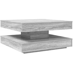 vidaXL Table basse rotative à 360 degrés sonoma gris 70x70x34,5 cm pas cher