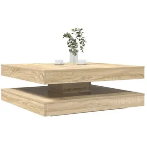 Comparateur de prix : Vidaxl - Table Basse Rotative À 360 Degrés Chêne Sonoma 90x90x34,5 Cm