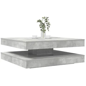 Vidaxl - Table Basse Rotative À 360 Degrés Gris Béton 90x90x34,5 Cm pas cher