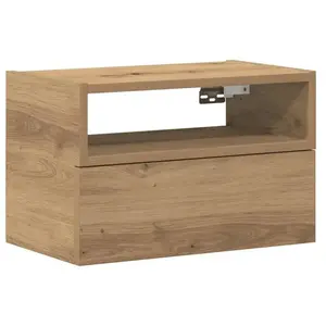 Vidaxl - Table de chevet murale chêne artisanal 45x26x28,5 cm pas cher