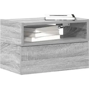 Comparateur de prix : vidaXL Vidaxl Tables De Chevet Murales 2 Pcs Sonoma Gris 45x26x28,5 Cm