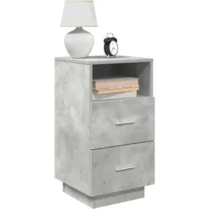 Vidaxl - Tables de chevet 2 pcs avec 2 tiroirs gris béton 36x36x68 cm