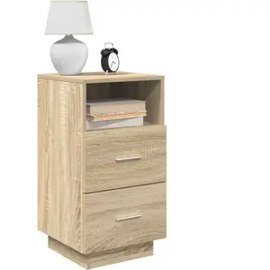 vidaXL Vidaxl Table De Chevet Avec 2 Tiroirs Chêne Sonoma 36x36x68 Cm pas cher