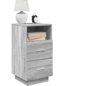 vidaXL Tables de chevet 2 pcs avec 2 tiroirs sonoma gris 36x36x68 cm pas cher