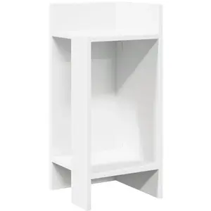Table d'appoint avec étagère blanc 25,5x27x60 cm vidaXL pas cher