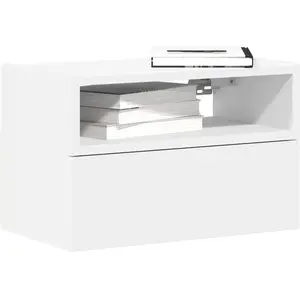 Vidaxl - Table de chevet murale blanc 45x26x28,5 cm pas cher