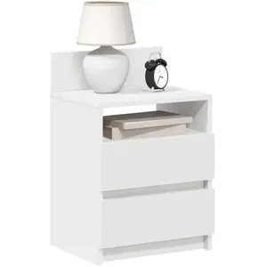 vidaXL Tables de chevet 2 pcs avec 2 tiroirs blanc 40x33x60 cm pas cher