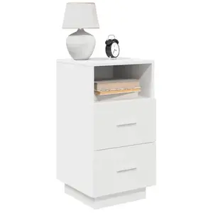 Comparateur de prix : vidaXL Vidaxl Tables De Chevet 2 Pcs Avec 2 Tiroirs Blanc 36x36x68 Cm