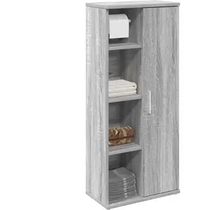 vidaXL Meuble de salle de bain avec porte-rouleau sonoma gris 858529 pas cher