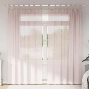 vidaXL Rideaux en voile avec boucles 2 pcs rose clair 140x245 cm pas cher